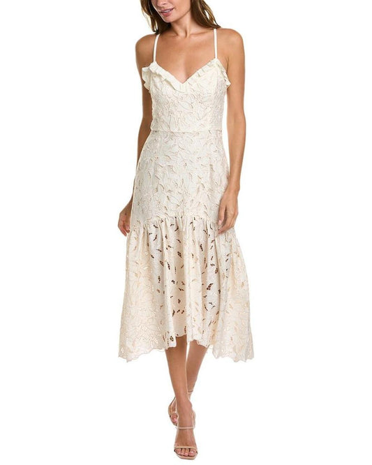 Marchesa Notte Peony Midi Dress