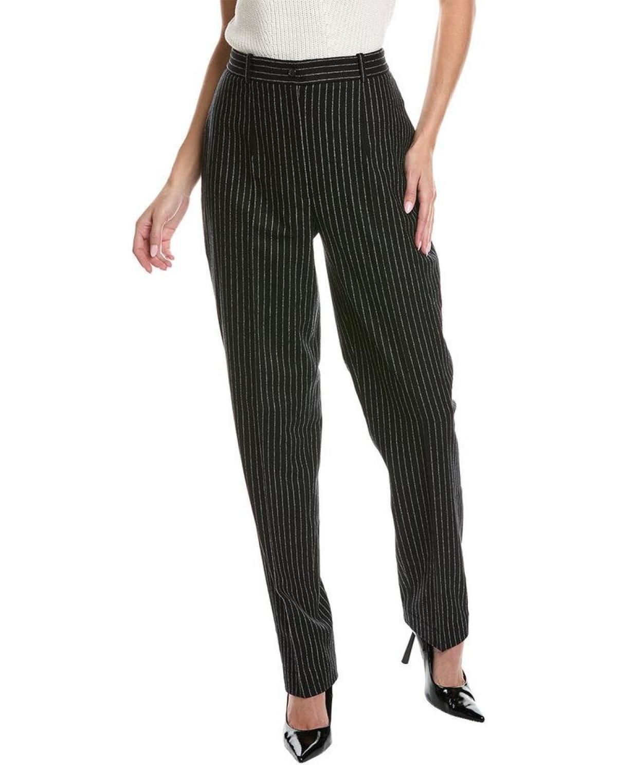 Michael Kors Collection High Waisted Wool-Blend Cigarette Pant