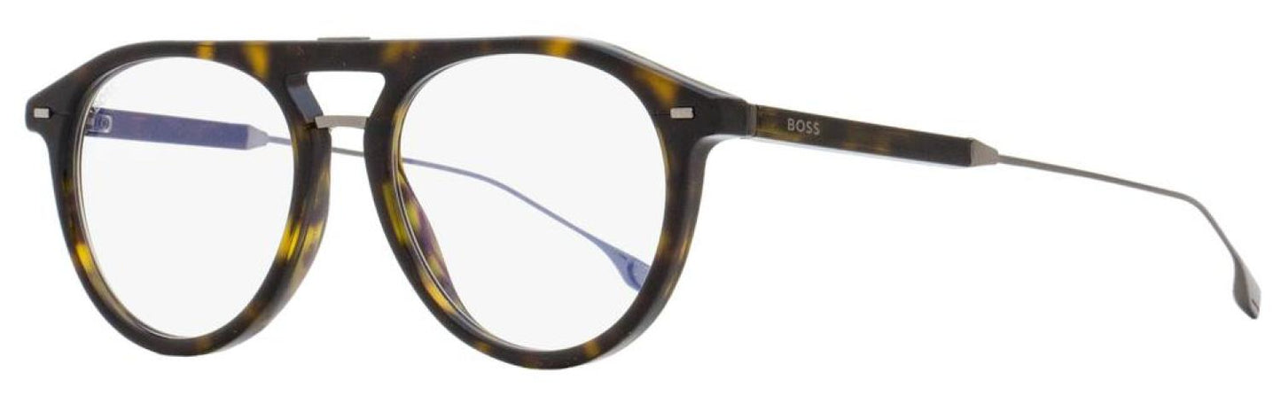 Hugo Boss Men's Blue Block Eyeglasses B1358 086 Havana/Gunmetal 53mm