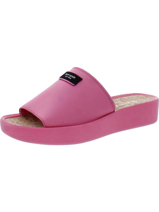 Spree Slide Womens Satin Peep-Toe Wedge Sandals