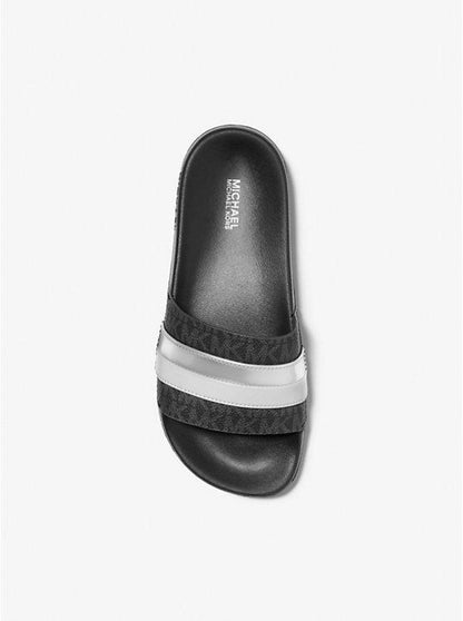 Brandy Striped Logo Slide Sandal