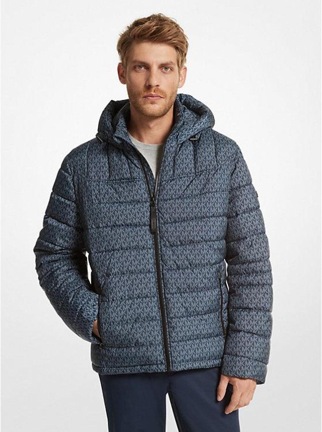 Logo Print Quilted Puffer Jacket