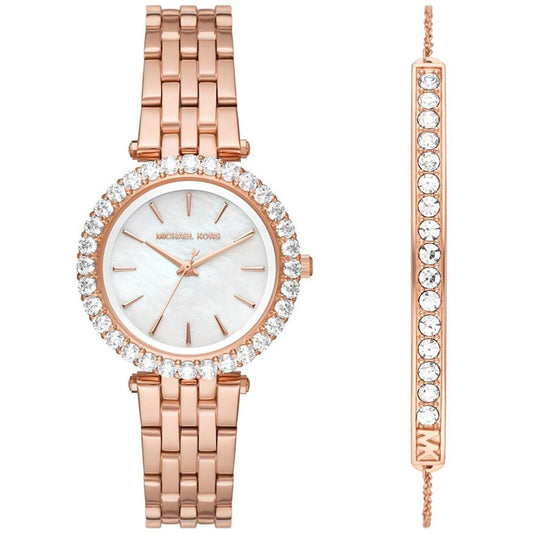 Women's Darci Three-Hand Rose Gold-Tone Stainless Steel Watch 34mm and Bracelet Set, 2 Pieces