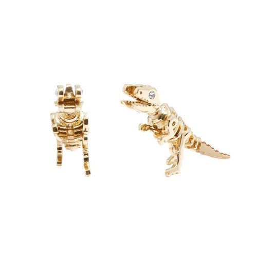 Gold Signature Rexy Dino Motif Ear Jacket Earrings