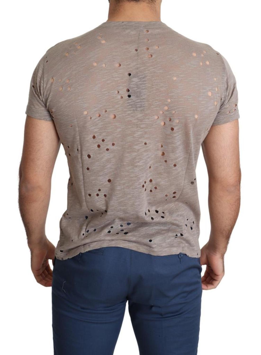 Guess  Cotton Stretch Logo Print Men Casual Perforated Men's T-shirt