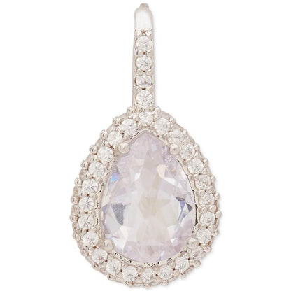 Pavé & Pear-Shape Stone Halo Drop Earrings