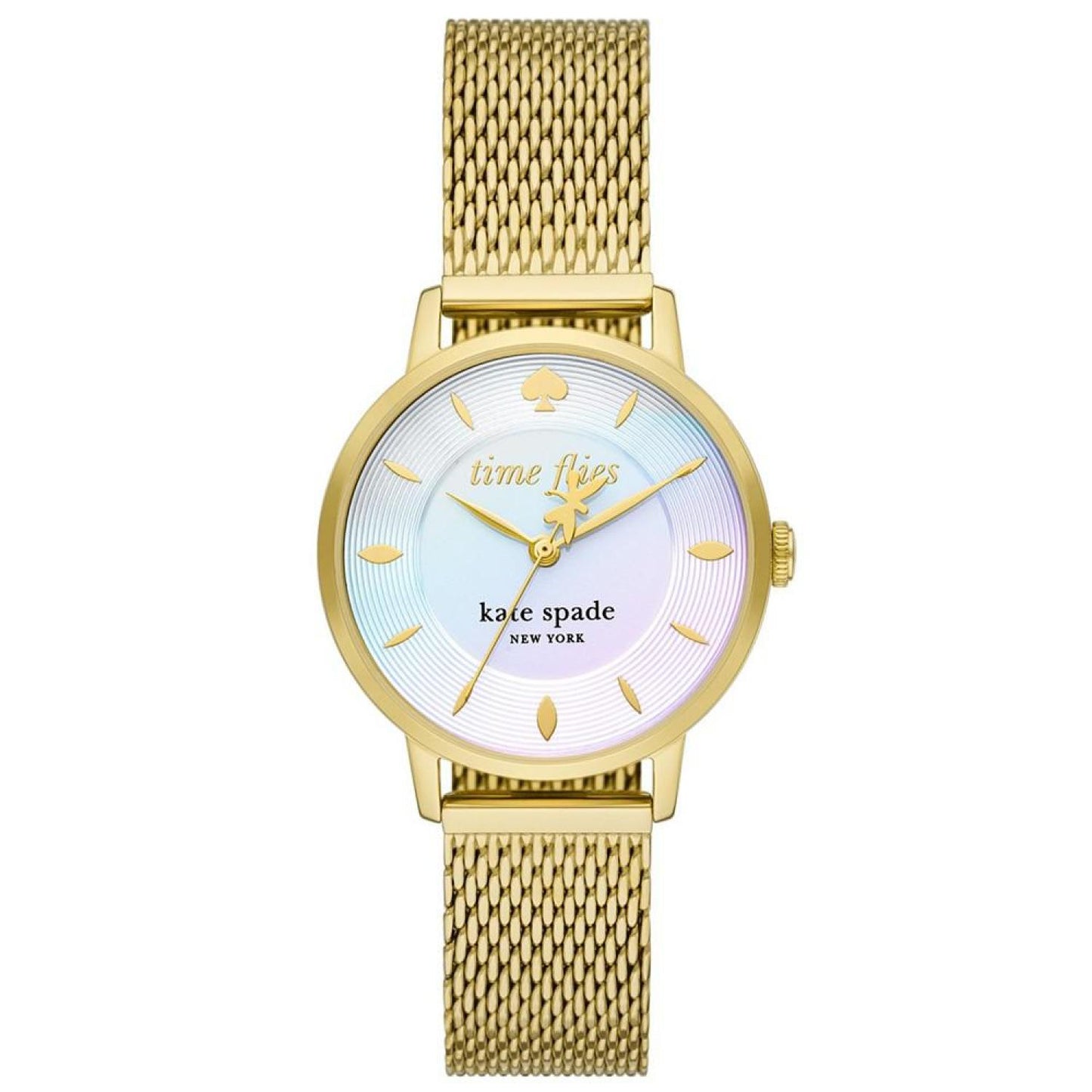 Women's Metro Three Hand Quartz Gold-Tone Stainless Steel Mesh Watch 34mm