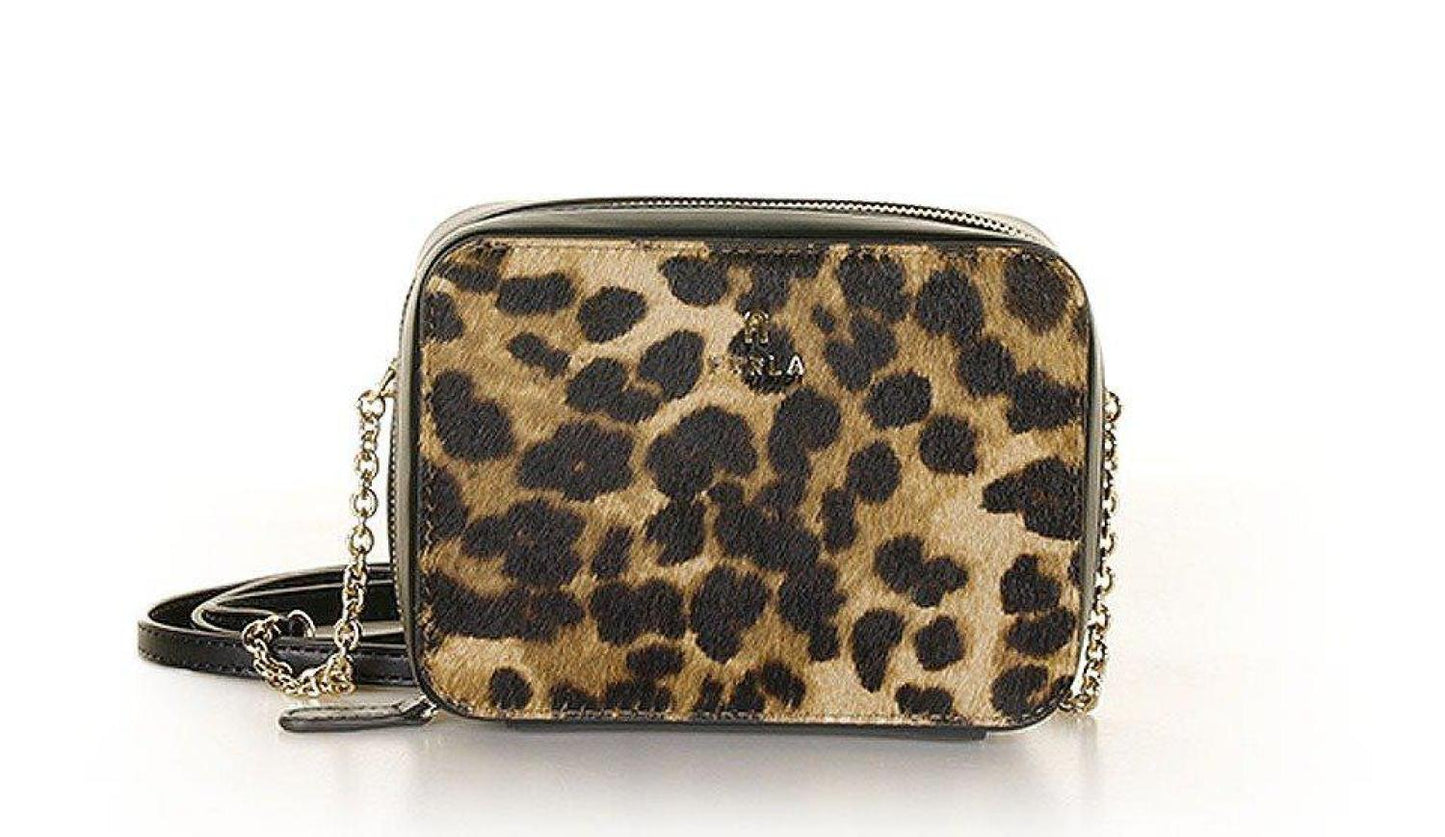 Furla Camelia Mini M Leopard Shoulder Bag