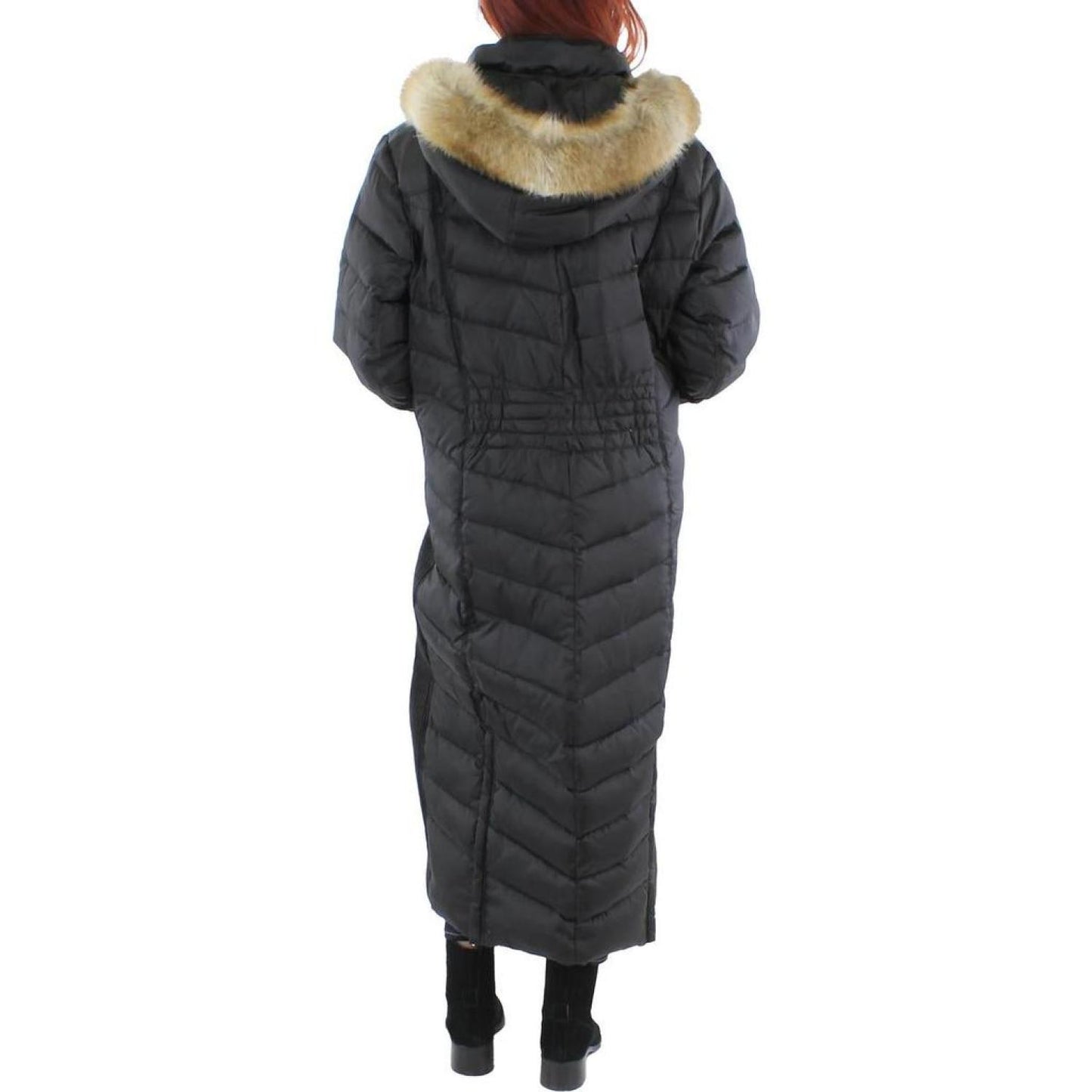 Plus Womens Quilted Long Maxi Coat