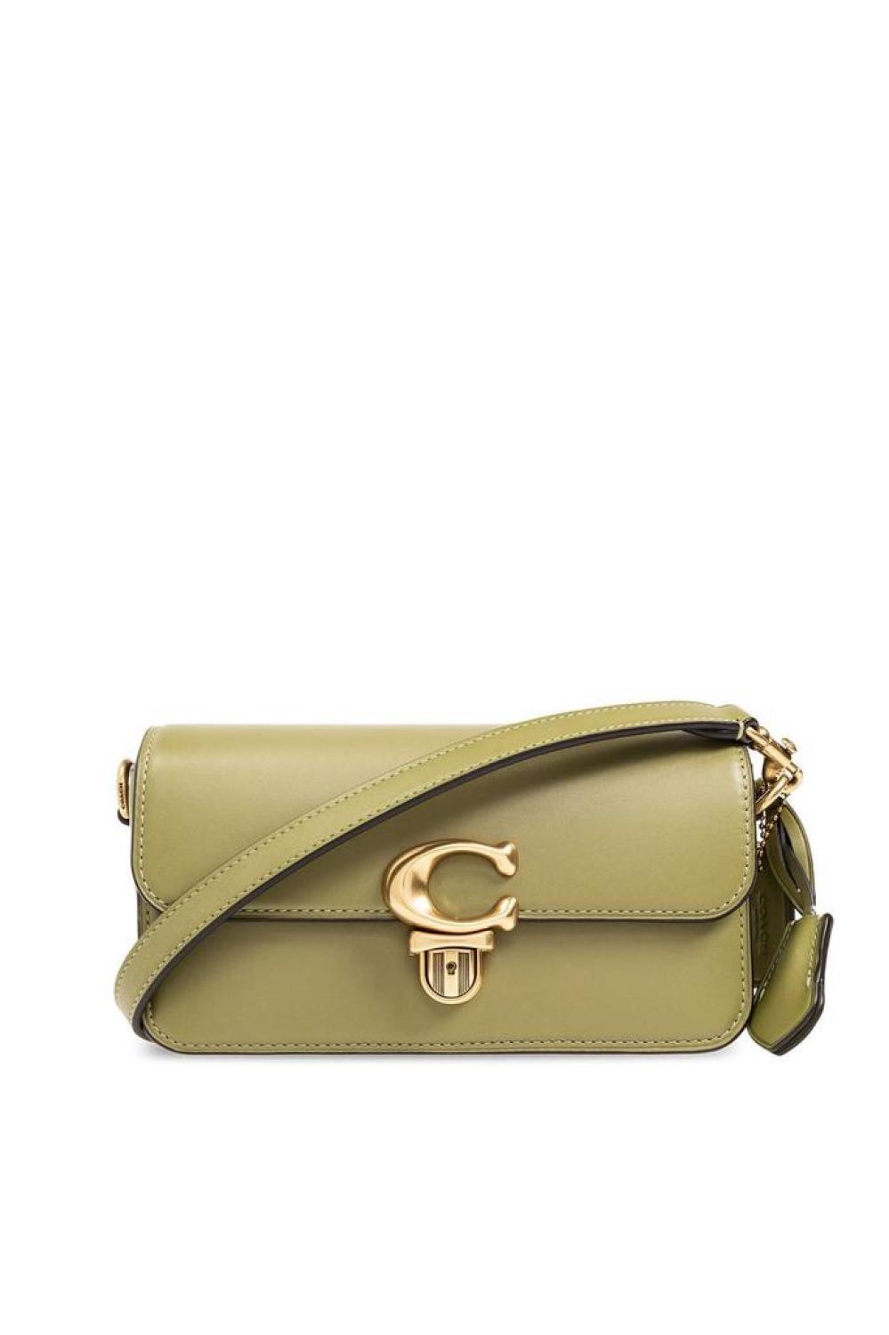 Coach Studio Logo Plaque Baguette Shoulder Bag