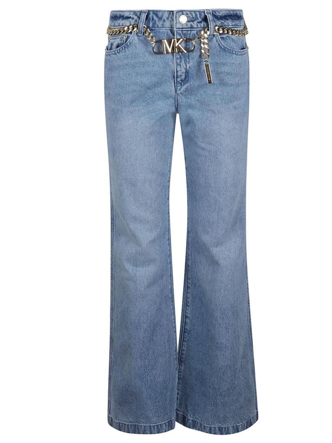 Michael Michael Kors Belted Bootcut High-Rise Jeans