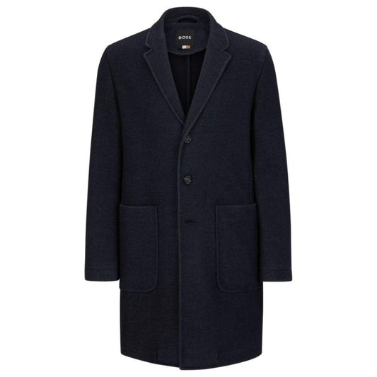 Slim-fit coat in a micro-patterned wool blend