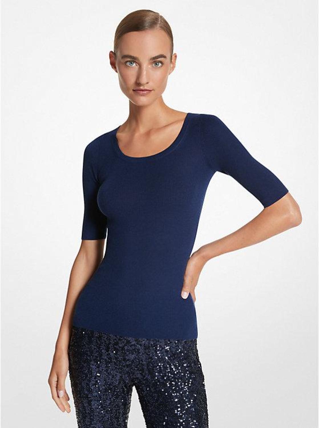 Cashmere Three-Quarter Sleeve Sweater