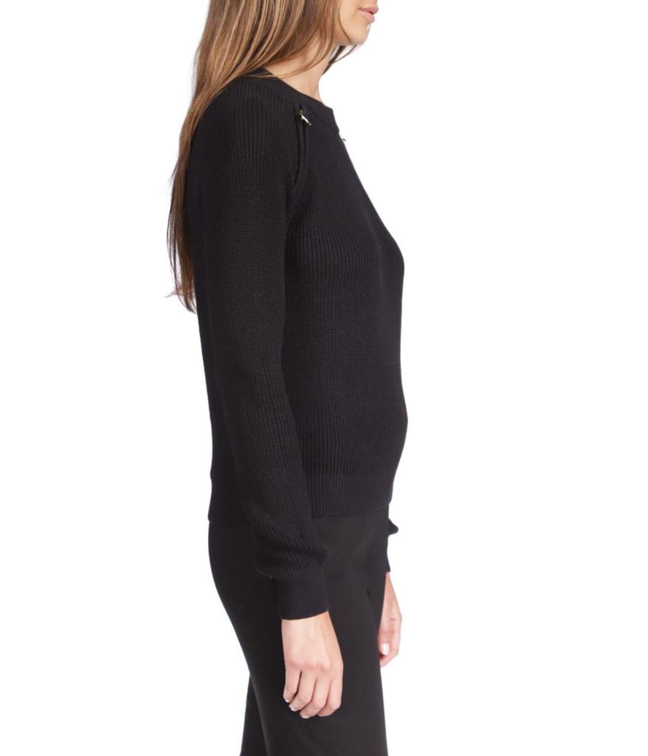 Crop Shaker Zip Sweater