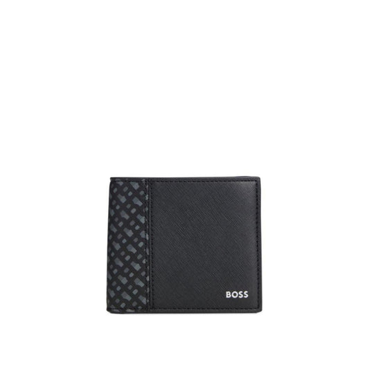 Structured wallet with monogram detailing