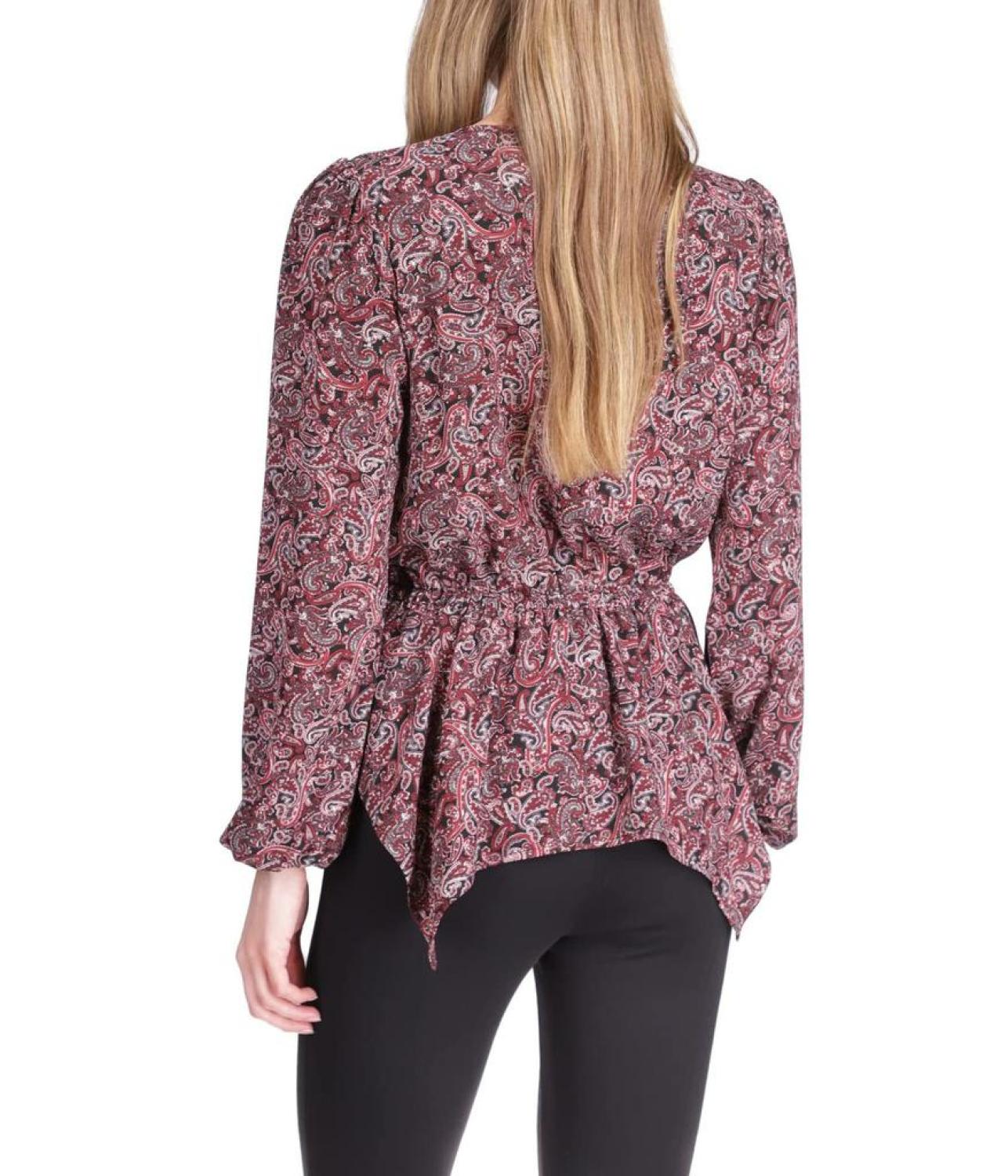 Pop Lux Paisley Wrap Top