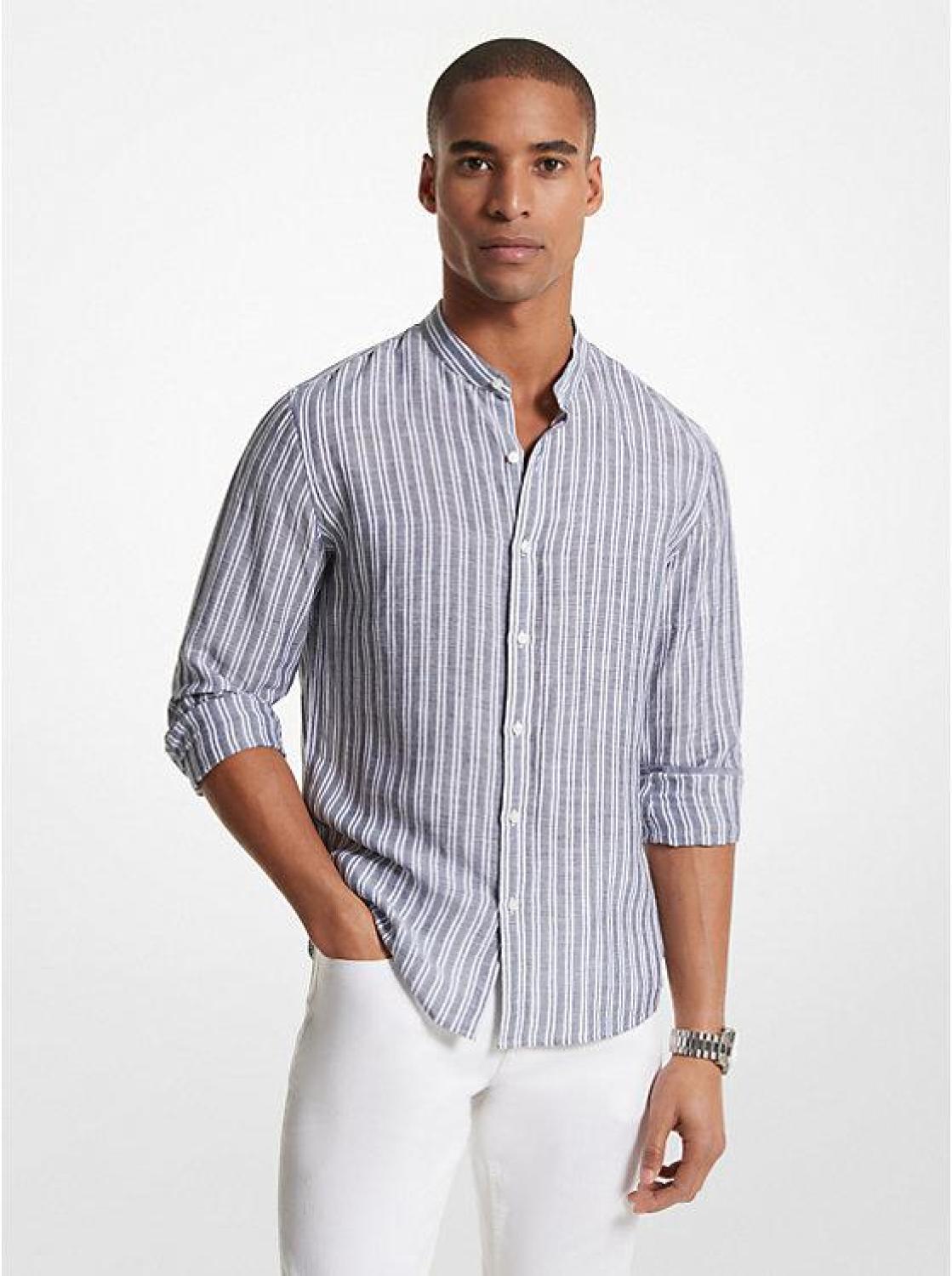 Striped Linen Blend Shirt