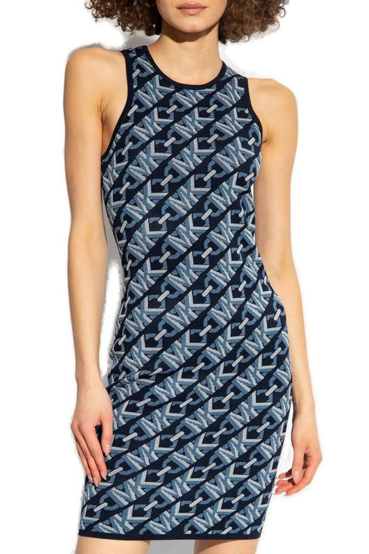 Michael Michael Kors Logo Jacquard Sleeveless Mini Dress