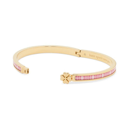 Gold-Tone Spade Flower Thin Printed Bangle Bracelet