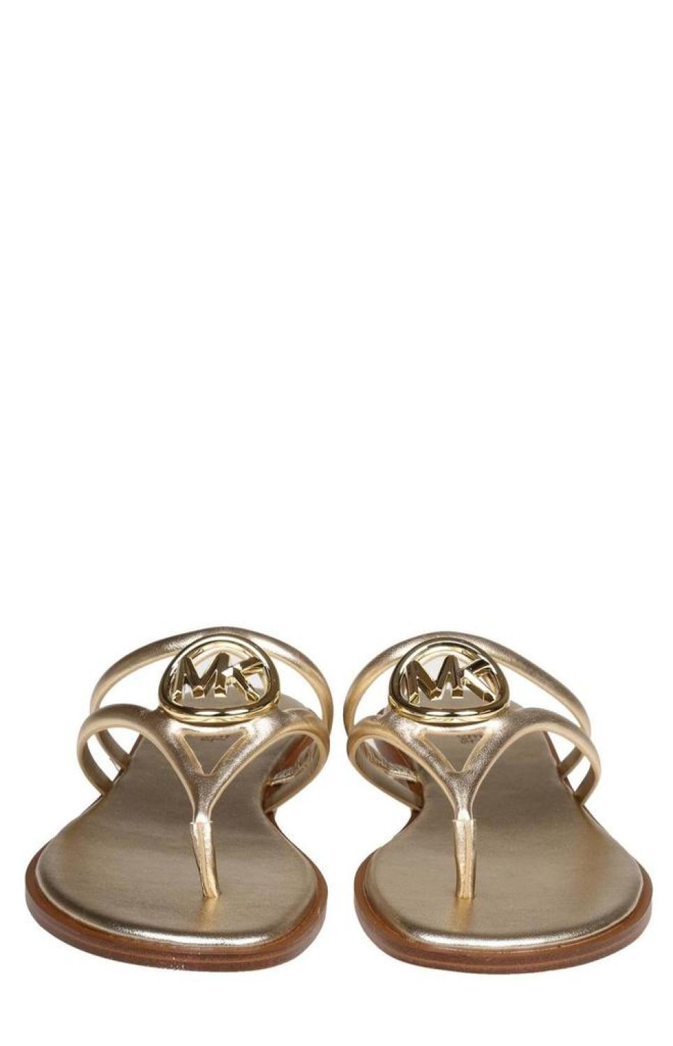 Michael kors 2024 logo plaque sandal