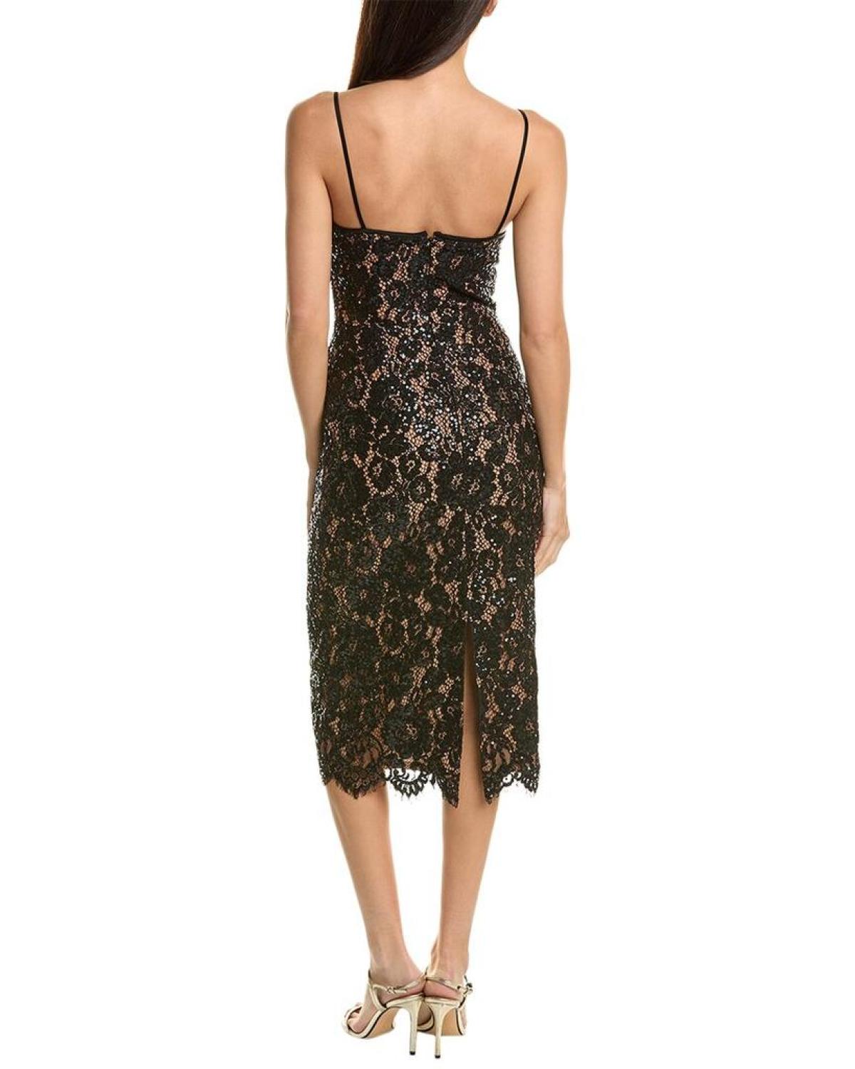 Michael Kors Collection Hand Embroidered Spaghetti Strap Slip Dress