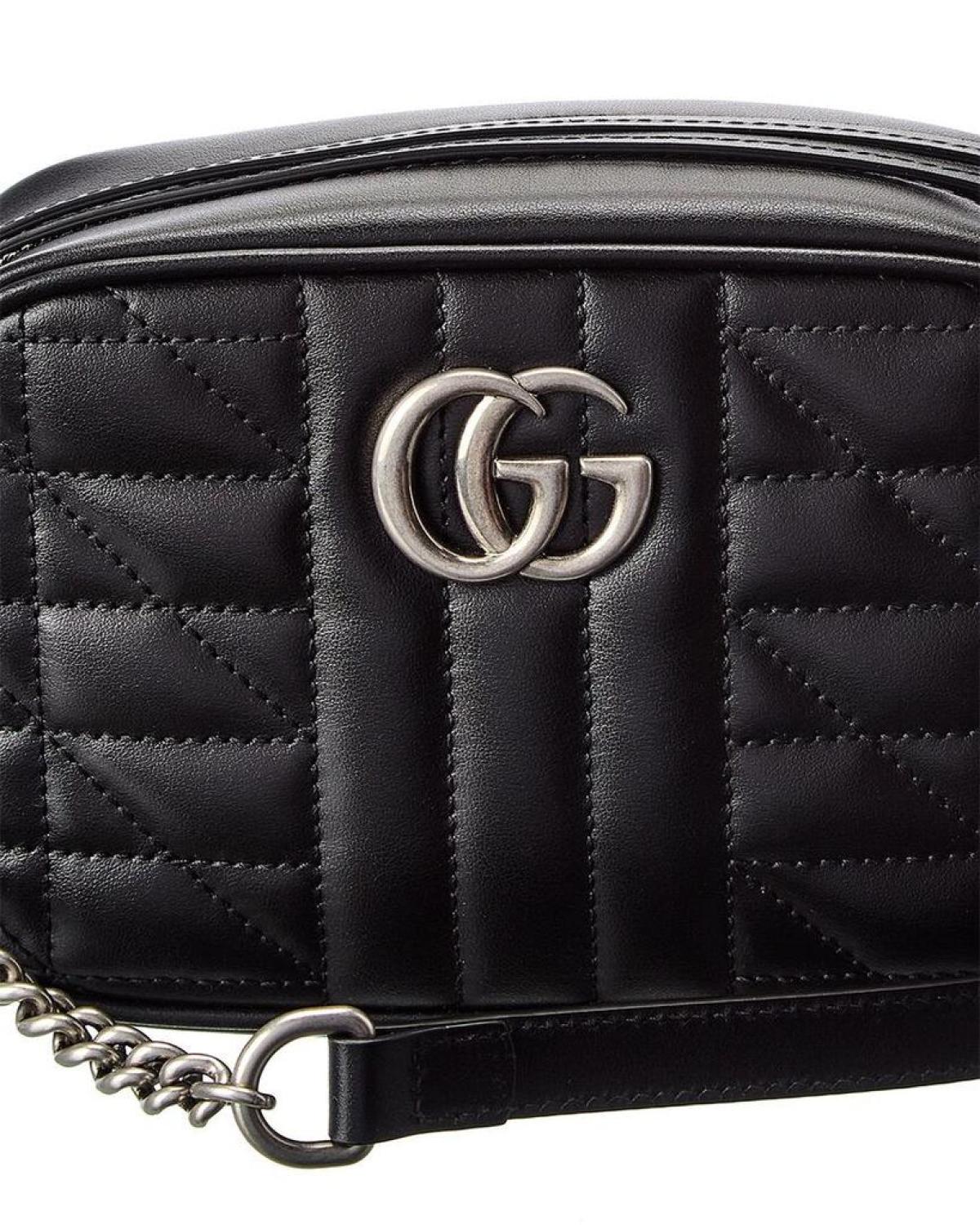 Gucci GG Marmont Mini Matelasse Leather Crossbody, Black