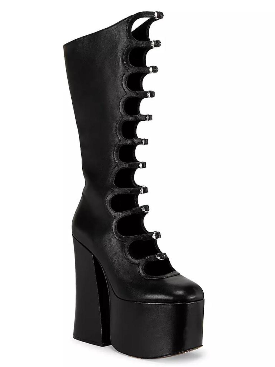 The Kiki 150MM Platform Leather Knee-High Boots