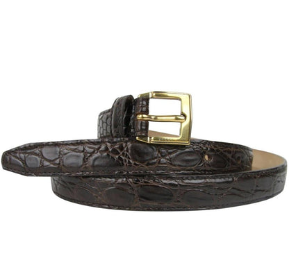 Gucci Women's  Buckle Skinny Crocodile Belt