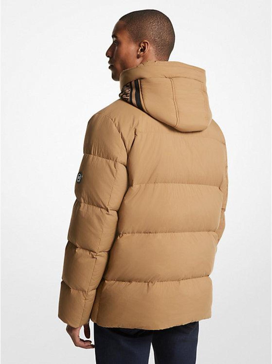 Logo Tape Quilted Nylon Puffer Jacket