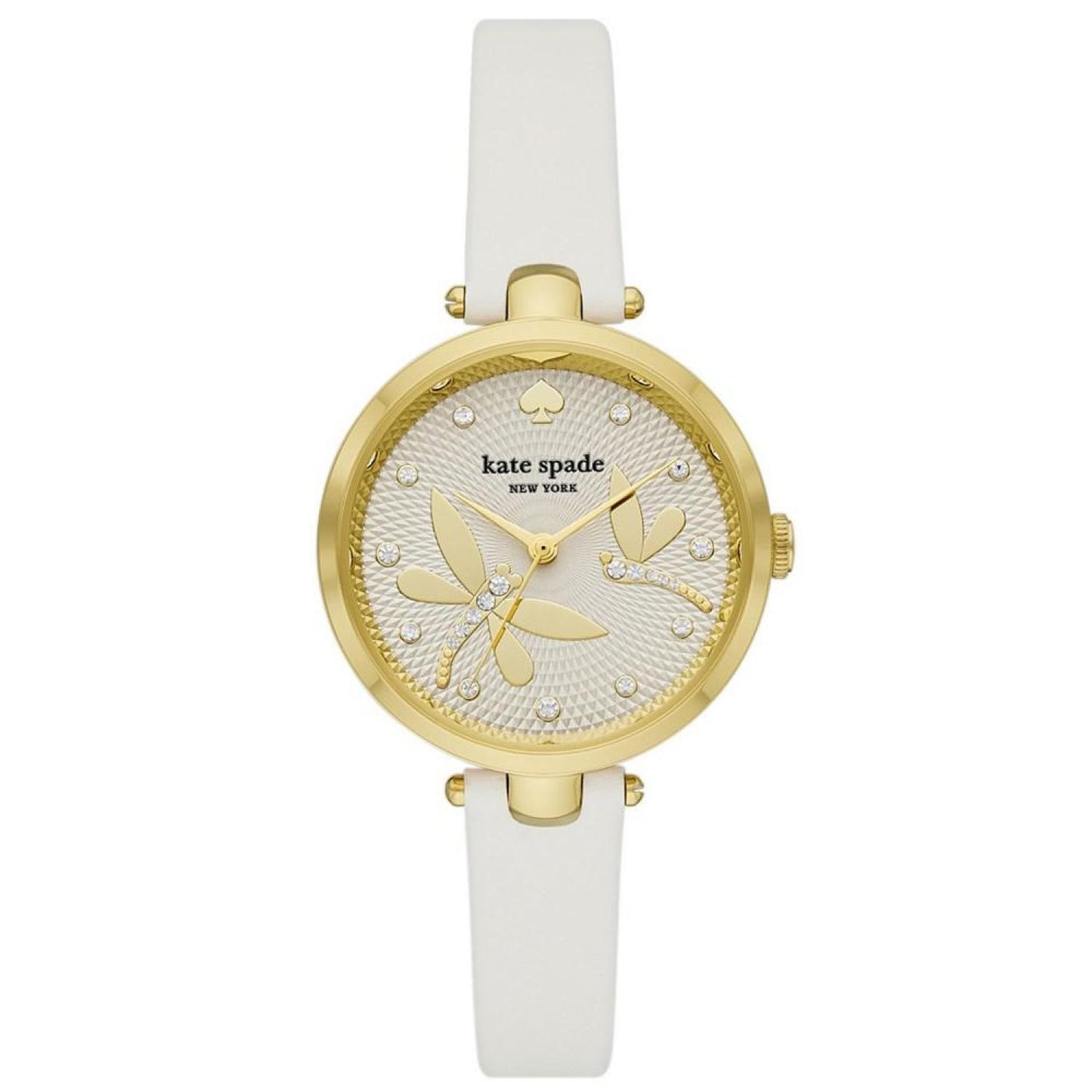 Women's Holland Three Hand Quartz White Leather Watch 34mm