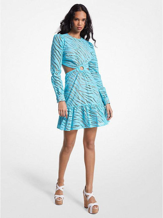 Zebra Eyelet Cotton Cutout Dress