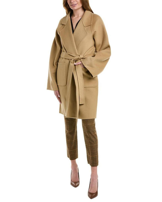 Michael Kors Collection Melton Wool Bathrobe Coat