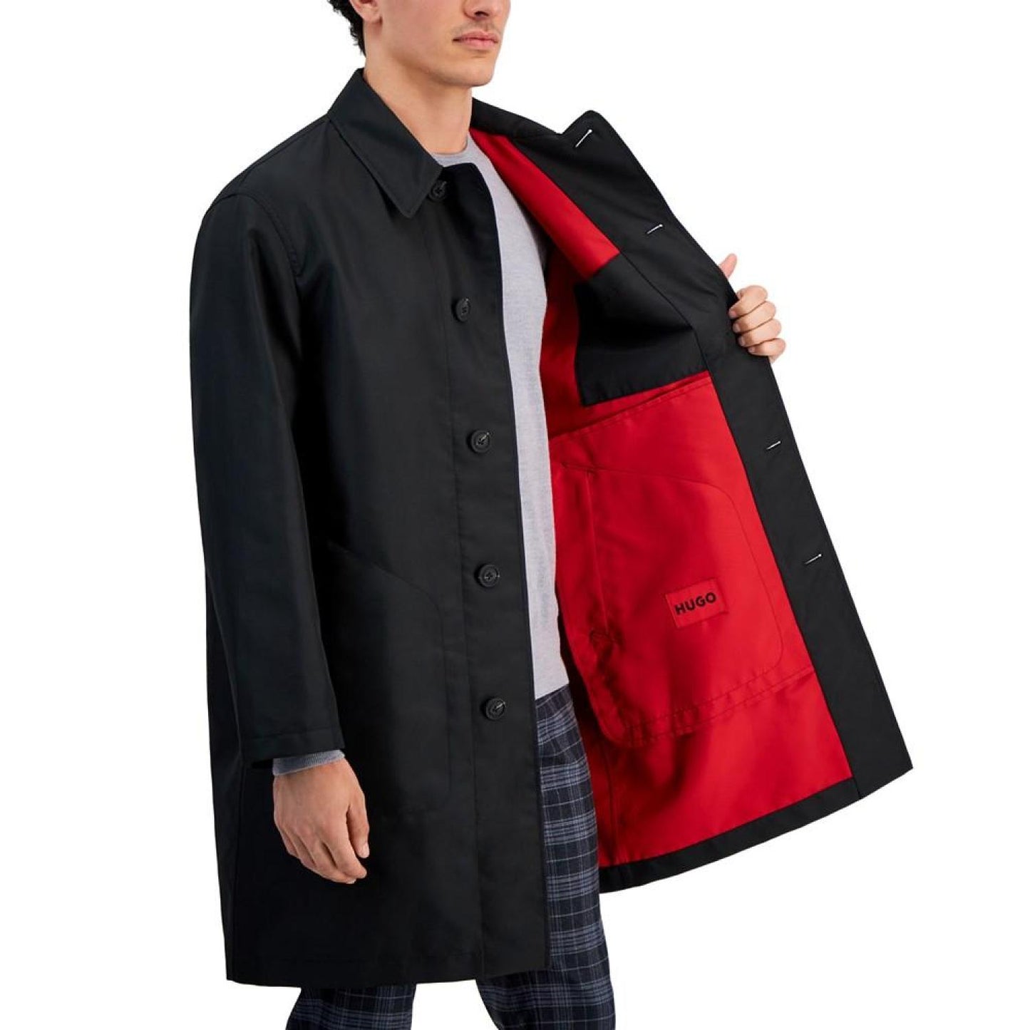 Men's Relaxed-Fit Black Coat