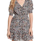 Mod Garden Womens Floral Print Short Mini Dress