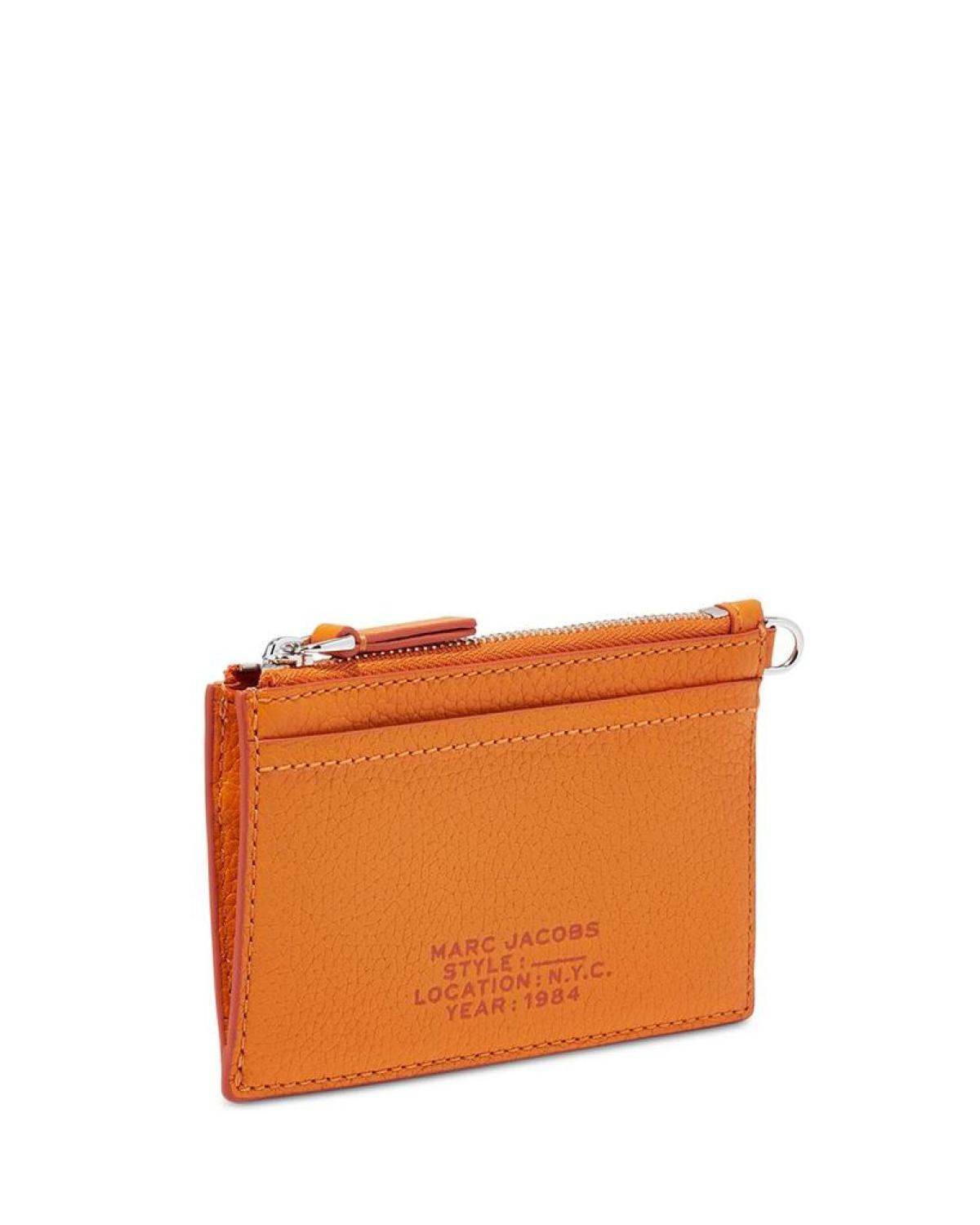 The Leather Top Zip Wristlet