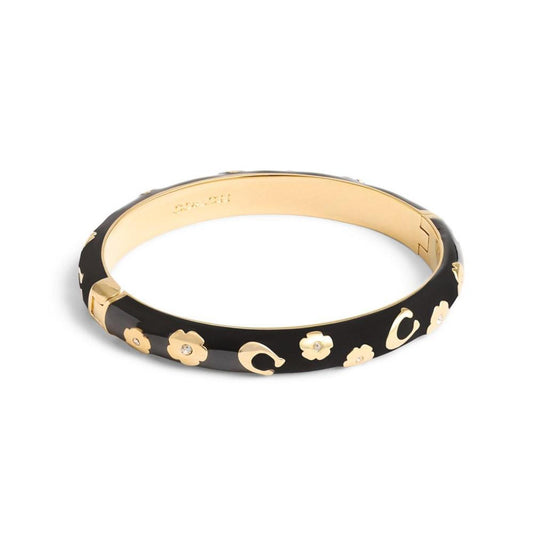 Faux Stone Signature Daisy Enamel Bangle Bracelet