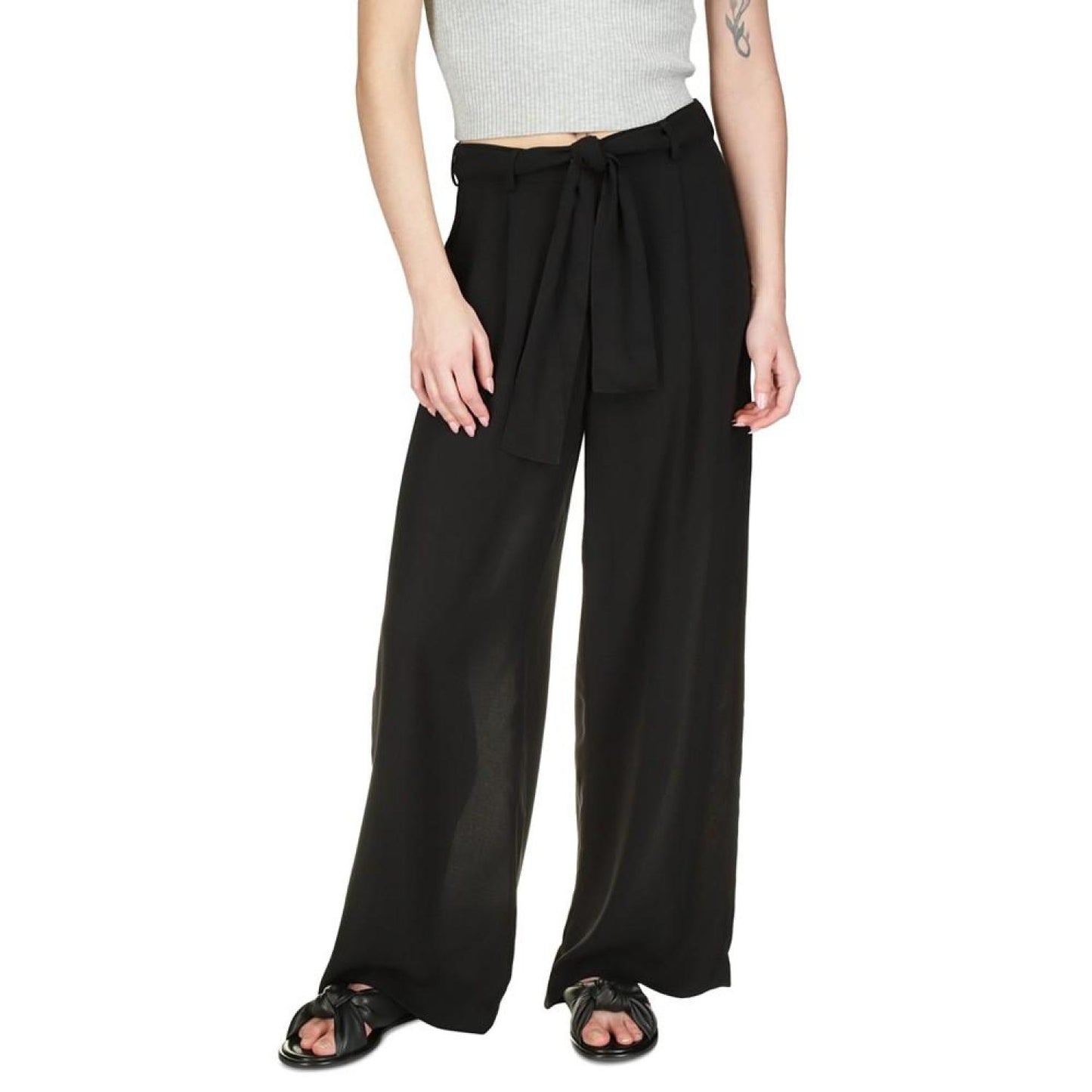 Self-Sash Wide-Leg Pants, Regular & Petite