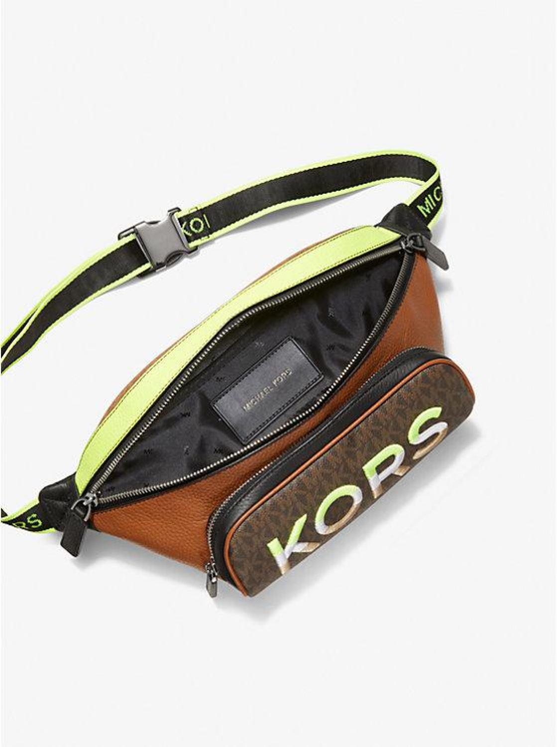 Cooper Embroidered Two-Tone Logo and Leather Belt Bag