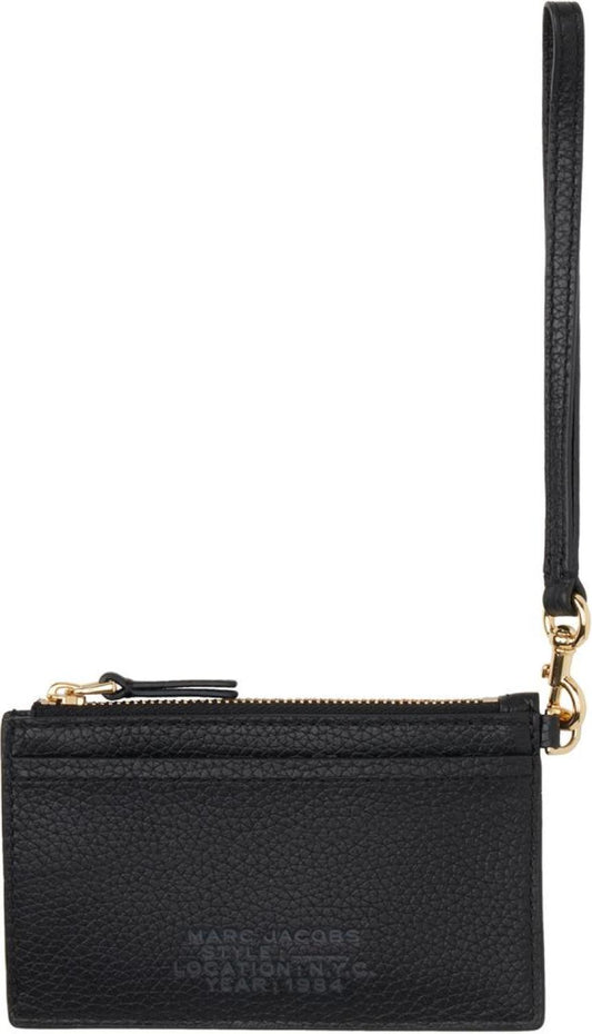 Black 'The Leather Top Zip Wristlet' Wallet