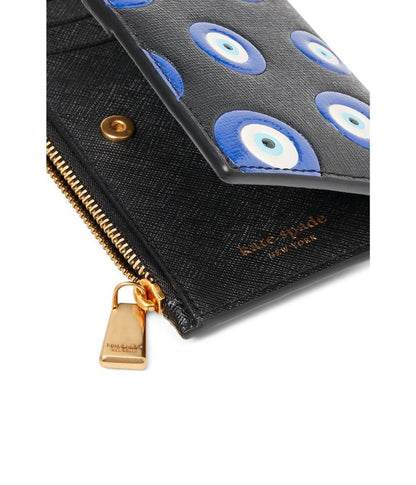 Morgan Evil Eye Embellished Small Slim Bifold Wallet