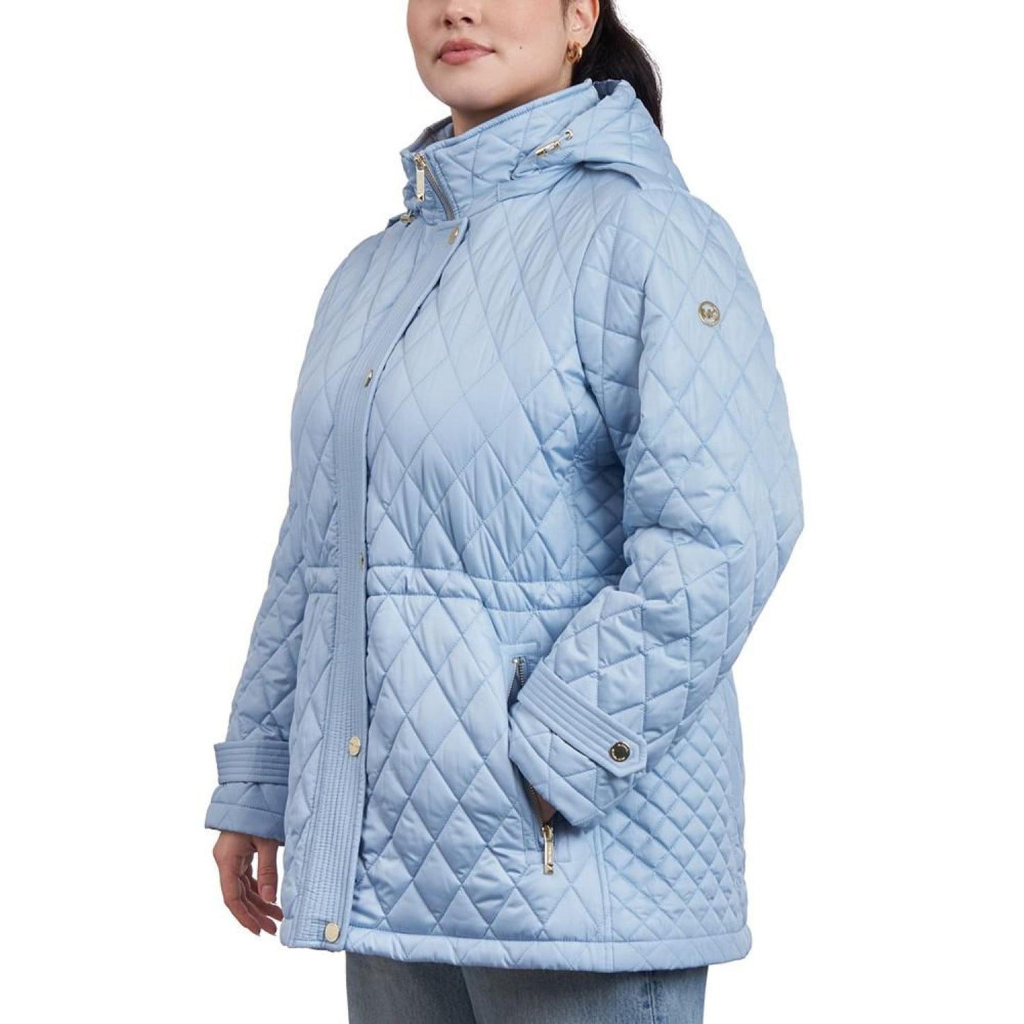 Women's Plus Size Quilted Hooded Anorak Coat