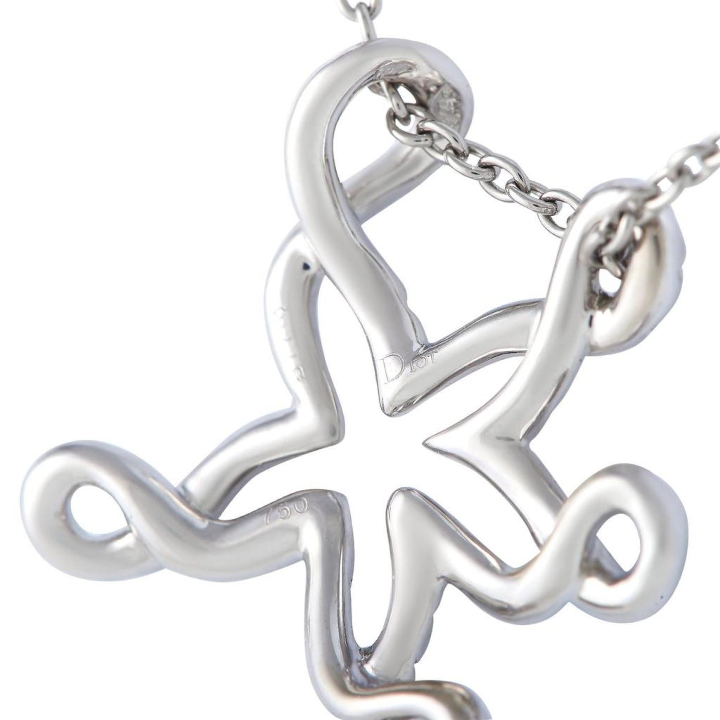 Dior 18K White Gold 0.65ct Diamond Starfish Necklace