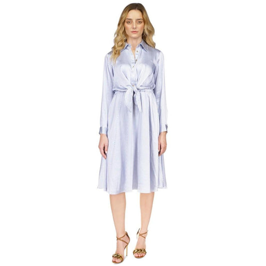 Women's Pinstriped Tie-Front Shirtdress, Regular & Petite