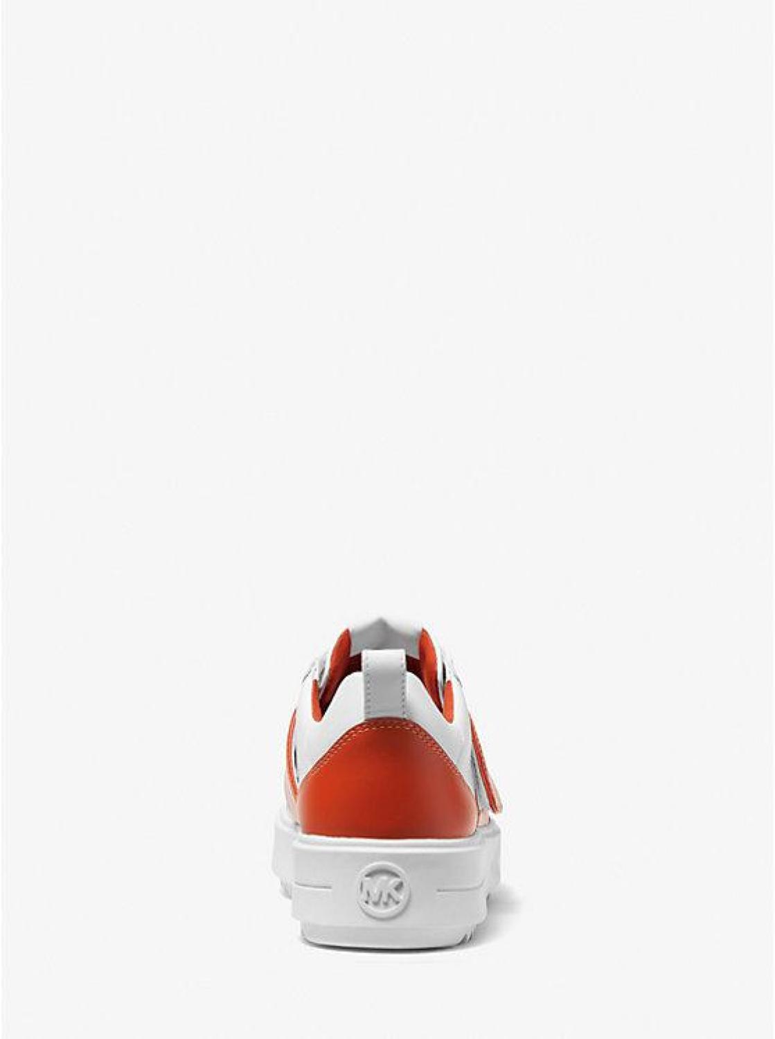 Emmett Two-Tone Logo Embellished Leather Sneaker