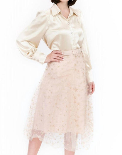 Metallic Tulle Skirt In Twinkle Star