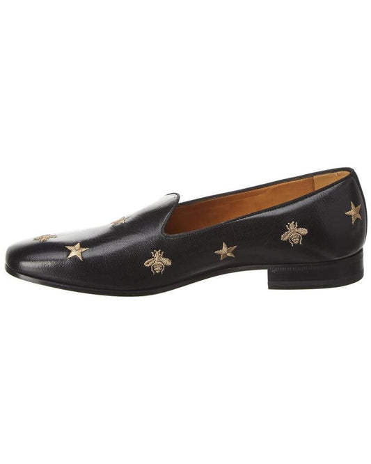 Gucci Embroidered Leather Loafer