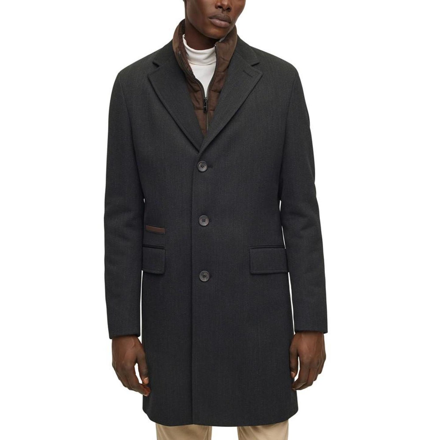 Men's Detachable Zip-Up Inner Slim-Fit Coat