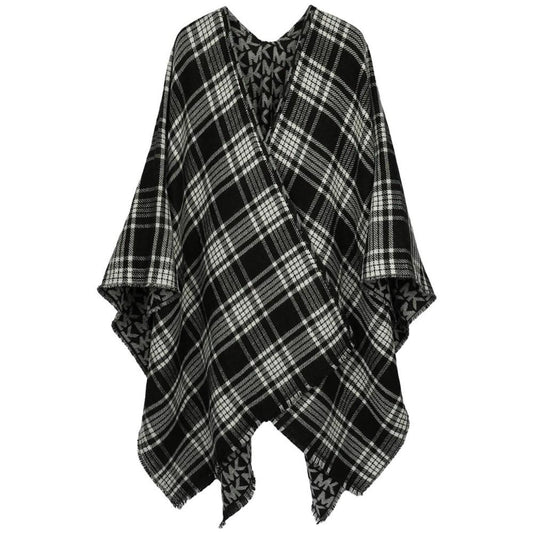 Women's Logo Plaid Reversible Cape Sweater