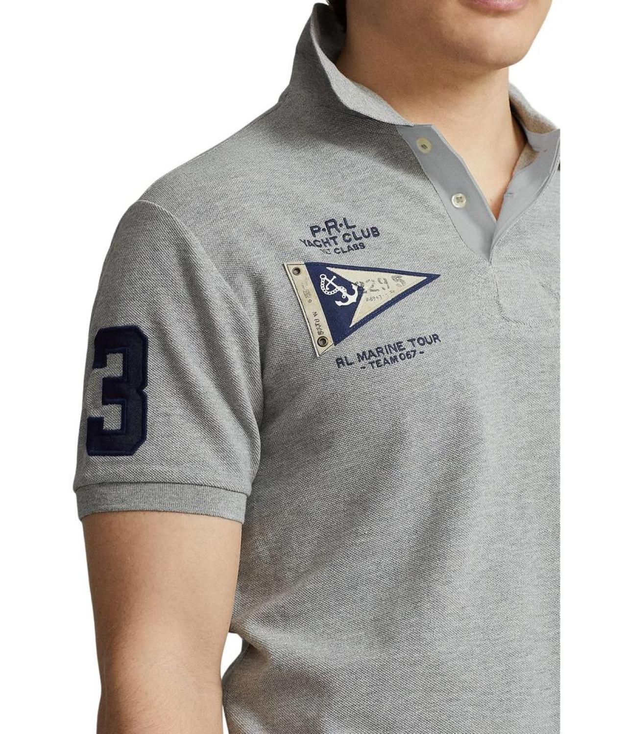 Custom Slim Fit Big Pony Mesh Polo Shirt