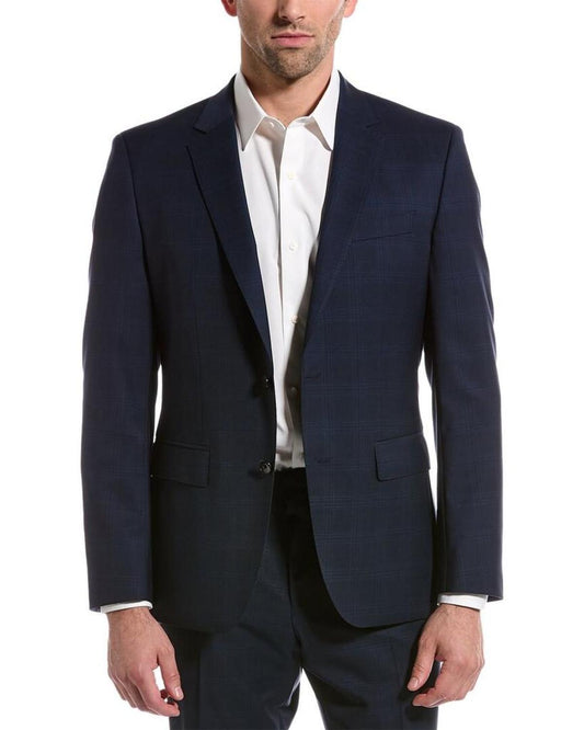 BOSS Hugo Boss Plain Check Slim Fit Wool Jacket